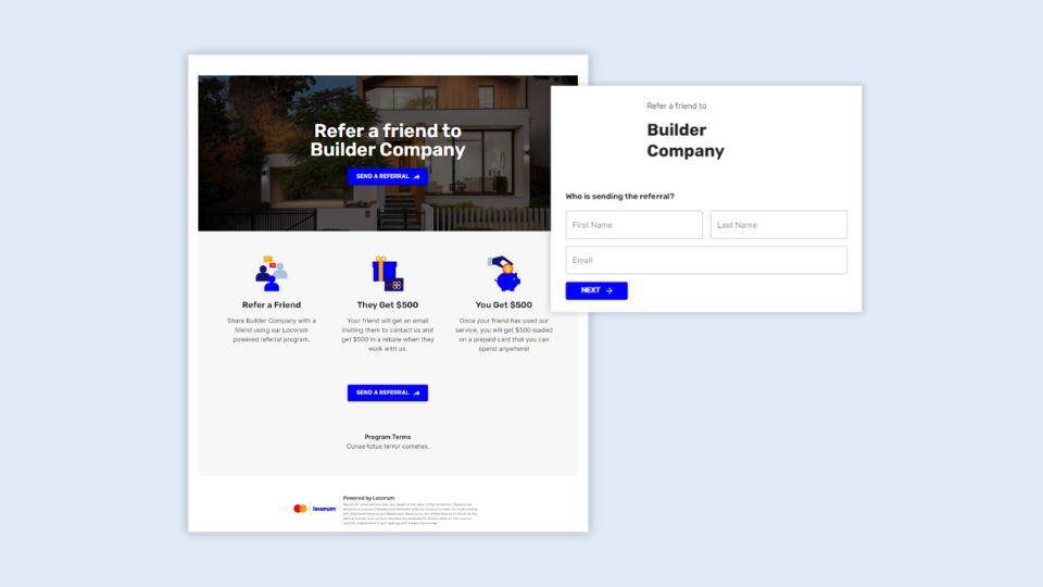 Builder referral pages