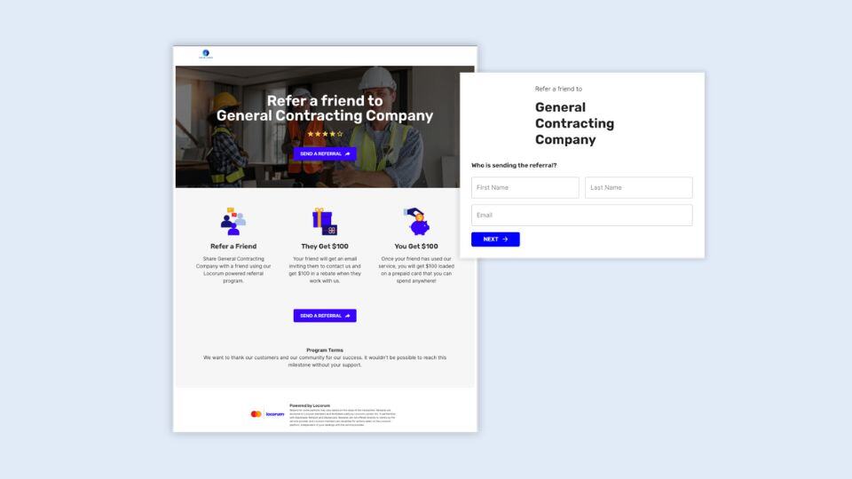 General contracting referral pages