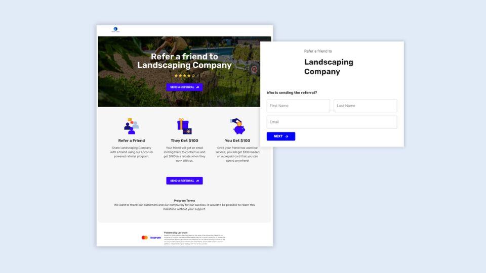 Landscaping referral pages