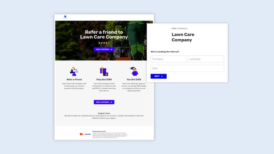 Lawn care referral pages