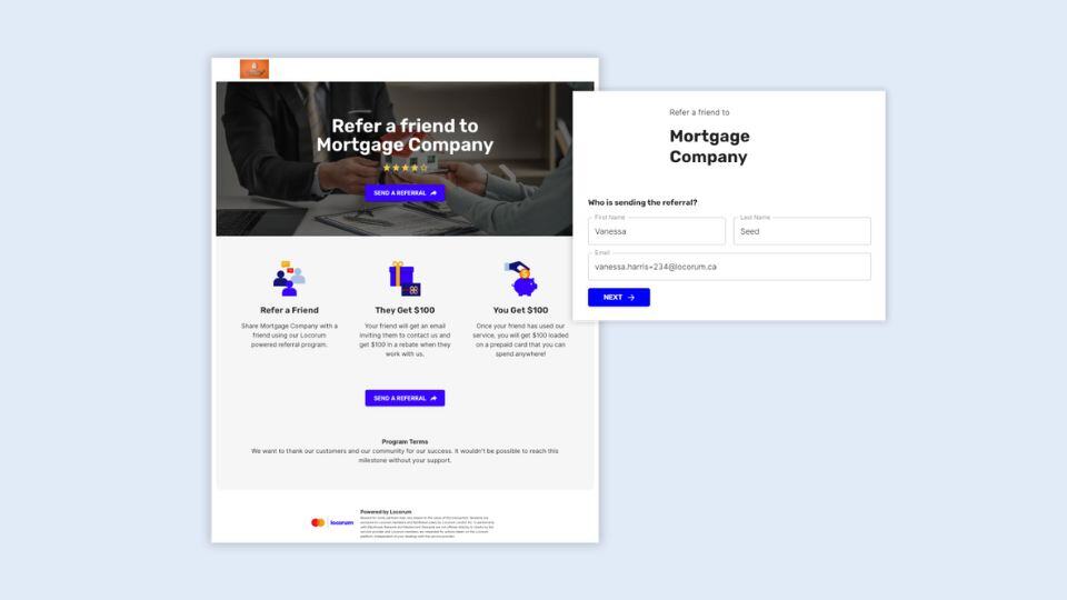 Mortgage referral pages