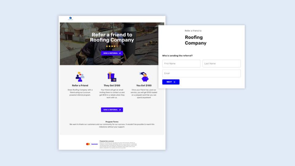 Roofing referral pages