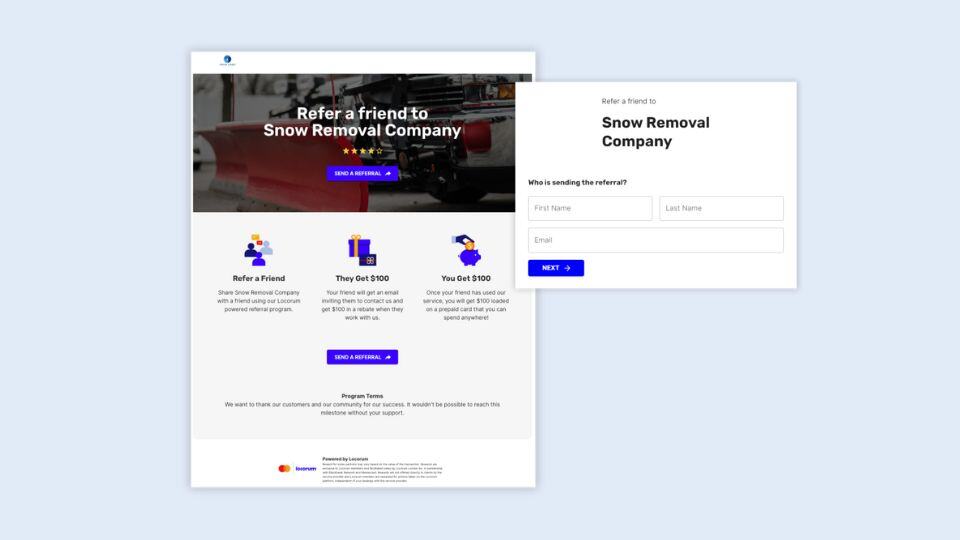 Snow removal referral pages